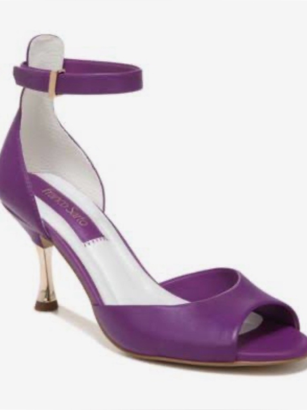 Franco Sarto Purple Rosie Ankle Strap Heels 6